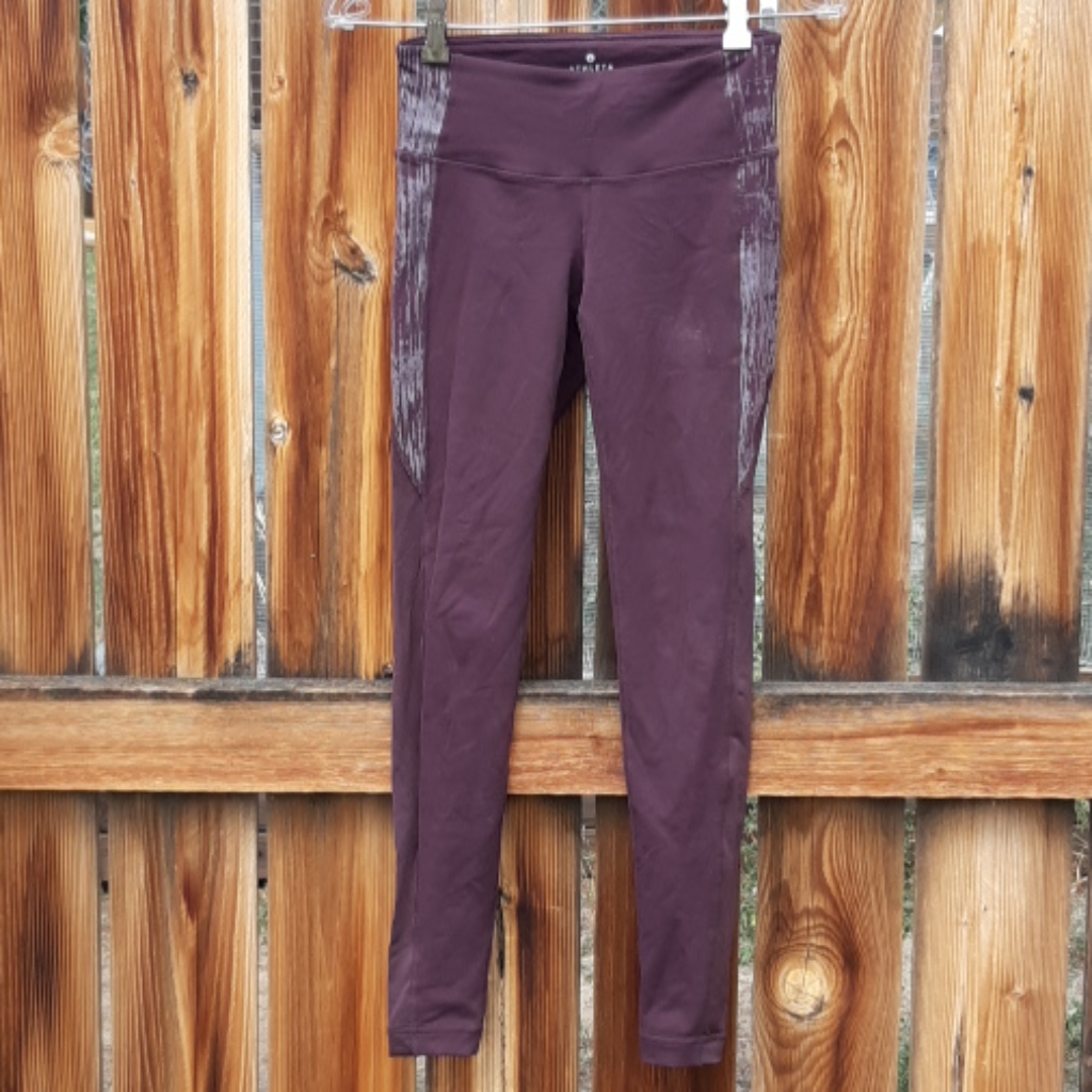 Athleta Full Length Yoga Leggings Xs Dark Plum
